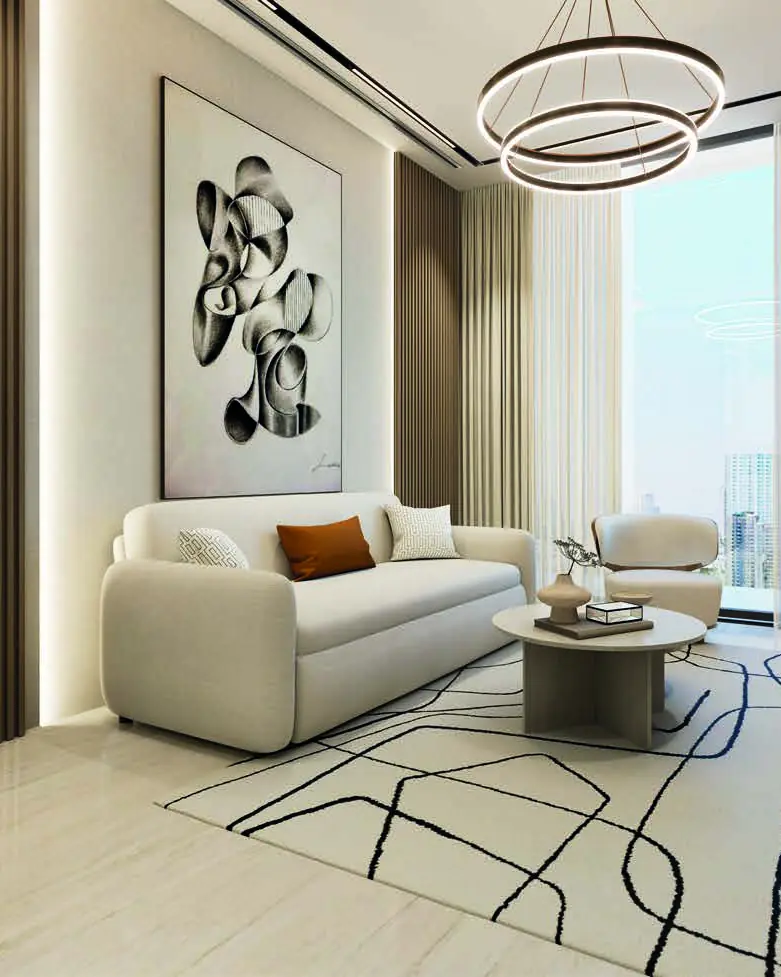 ASPIRZ 1BHK convertible living room by day